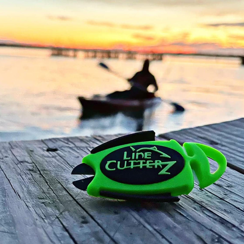 LINE CUTTERZ Patented Dual Hybrid Ceramic Cutter + Stainless Steel Micro Scissors Fishing Line Cutter Green