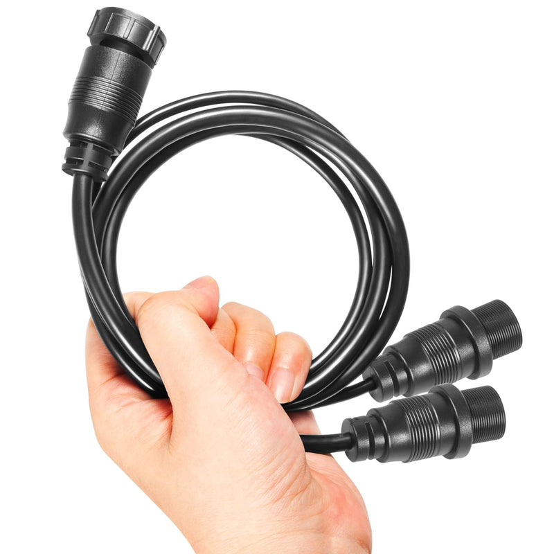 720111-1 14 M ID SIDB Y Splitter Cable for Humminbird - Compatible with SOLIX & APEX Fish Finders, Side Imaging & 2D Sonar Connection