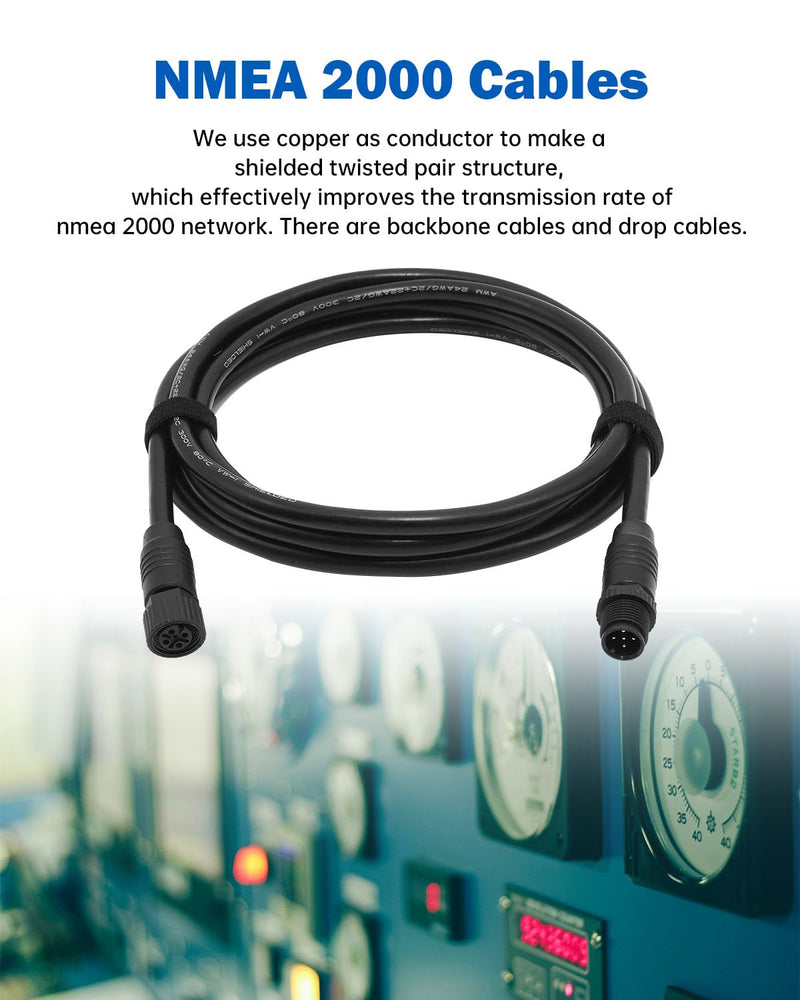 NMEA 2000 Cable 10 FT Backbone Drop Extension Cable for Lowrance Simrad B&G Navico and Garmin Marine Accessories