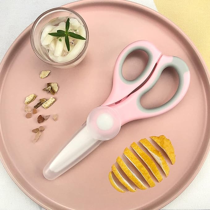 ASDSH Food Cutter, Baby Baby Food, Nursing Food, Ceramic, Kitchen Scissors, Rust Free, Meal, Baby Food Cutter, Portable, Gardening, Safe, Antibacterial, 1 Pair - NewNest Australia