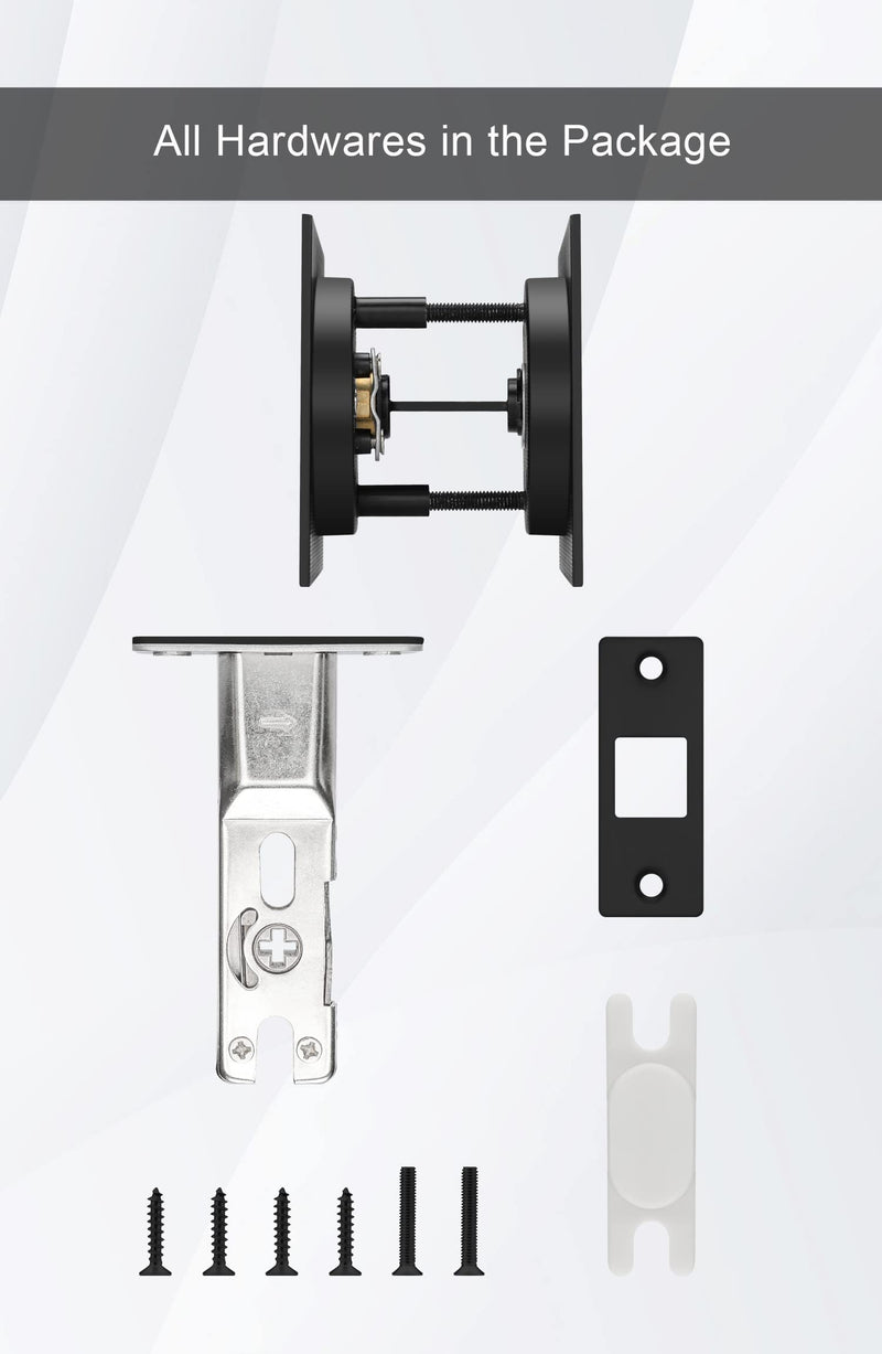 goldenwarm Pocket Door Lock, Matte Black Contemporary Privacy Square Pocket Door Hardware, Black Sliding Pocket Door Lock(1 Pack) Square - 1 Pack - NewNest Australia