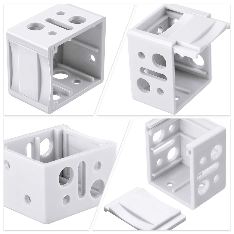 Jetec 4 Pieces 1 Inch Blind Brackets White Profile Box Mounting Bracket Window Blinds Headrail Bracket