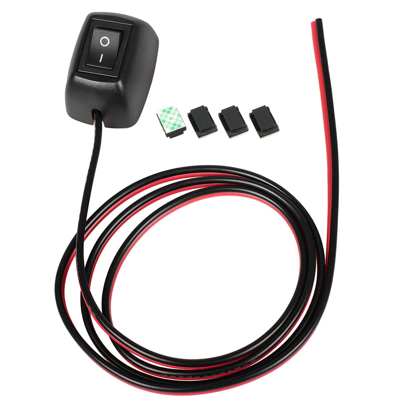 Inline KCD1 Rocker Switch 6A-250V 16A-125V SPST ON-Off Switch Box with Self-Adhesive for Car Boar Household Appliances Black