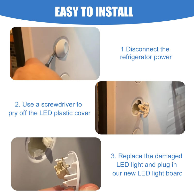 New Upgraded WR55X11132 WR55X25754 GE Refrigerator LED Light Bulb Replace WR55X30602 WR55X26486 PS4704284 3033142 EAP12172918 AP6261806(4 Pack) 4 Pcs