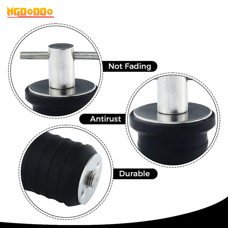 4Pcs 1 Inch Boat Plug Snap Handle Drain Plug and T Handle Boat Drain Plug Set,Stainless Steel Boat Drain Twist Plug Marine Boat Rubber Plug for Hull Plug Bottom Plug