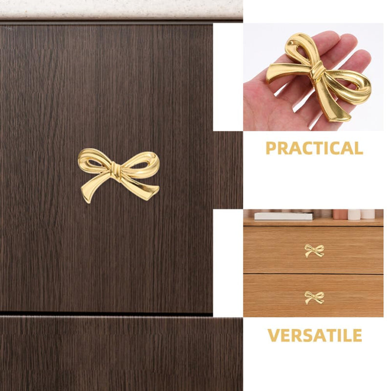 DOITOOL Bowknot Cabinet Knobs 2.75In Decorative Brass Pull Handles for Kitchen Cupboard Dresser Drawer Wardrobe Hardware Set