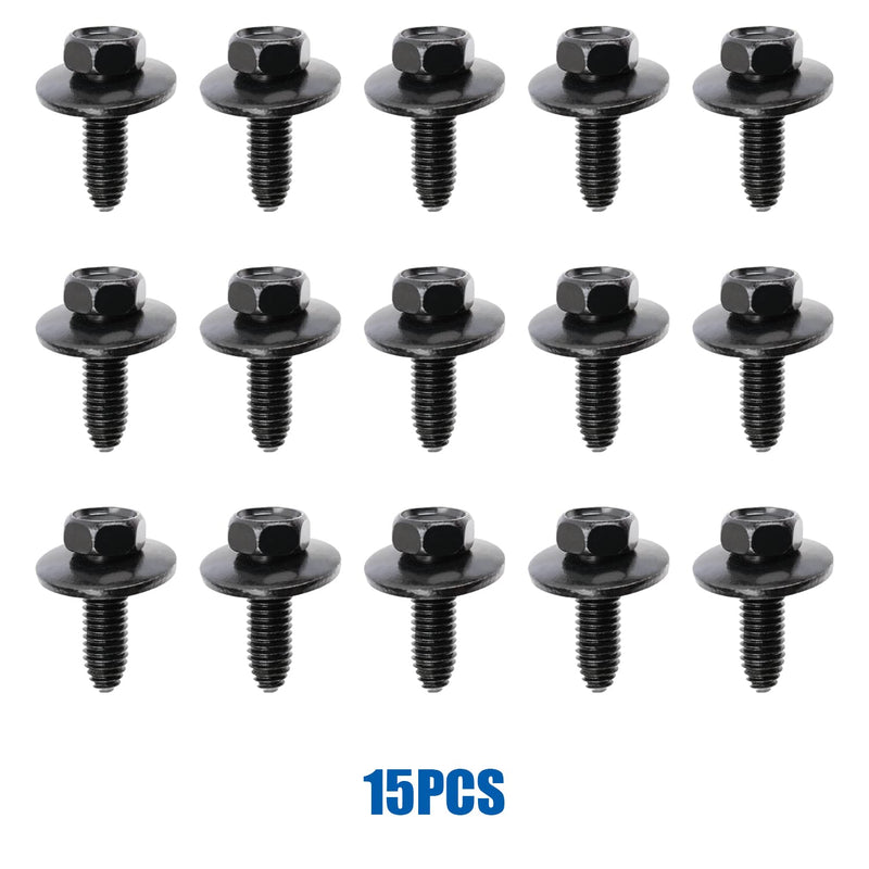 15PCS M8-1.25 x 25mm Hex Head Screw Body Bolt for GM 11503619 (Pack of 2) One Size (Pack of 2)