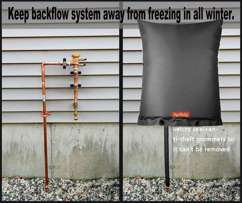 Backflow Insulated Cover, Outdoor Pipe Insulation Covers Winter Freeze Protection, Insulation Pouch for Water Sprinkler Valve Box, Meter or Controller Backflow Preventers16"W x 20"H Black 16"W x 20"H