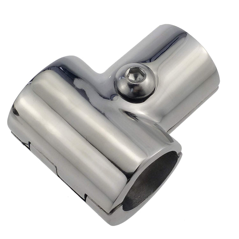 Heavy Duty 316SS Boat Hand Rail Fitting- Polished 90 Degree T/Tee Hinged/Split Fitting 7/8" Tube 1PC FOR 7/8" TUBE