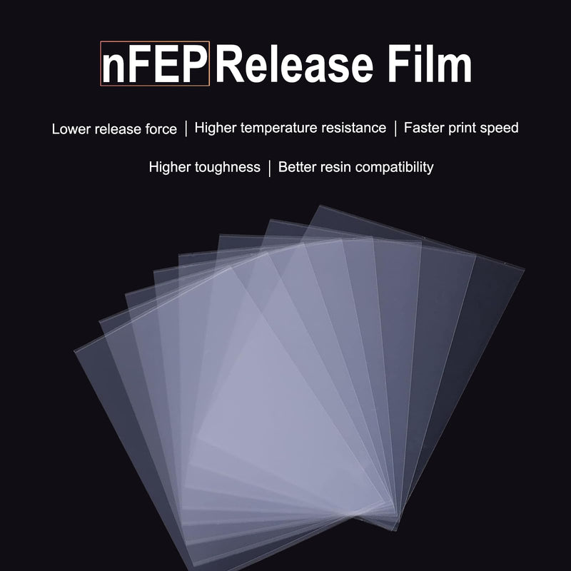 6PCS 290 * 210 * 0.127mm nFEP (PFA) Release Film for ELEGOO Saturn 8K, Saturn 2, Saturn 3 Ultra, Saturn 4, Saturn 4 Ultra, M3 Premium, M5, M5s, M5s Pro, Halot Mage Pro Resin 3D Printer 6PCS 290*210mm nFEP FILM