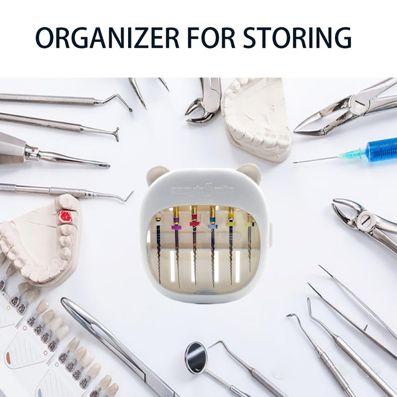 Dental Endodontic File Disinfection Box 5pcs Dental Root Canal Files Organizer Case Endo File Sterilization Box with Slots and Measuring Ruler