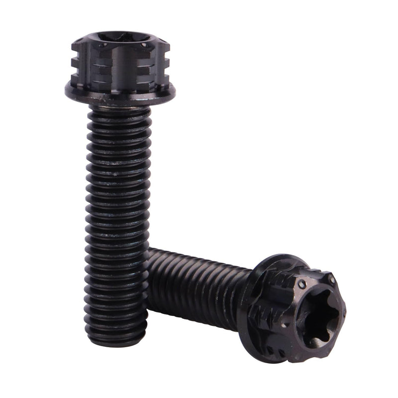 4Pcs Titanium Bolt Flange Torx Head M8 M10 x 20 25 30mm Screw Bolt for Motorcycle Car Modifications (Black, M8x30mm) Black M8x30mm Pitch 1.25