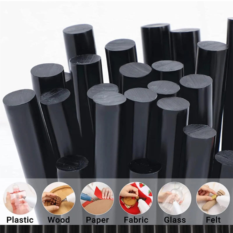 Black Hot Glue Sticks 20Pcs for Mini Glue Gun Repairing Tool- 0.27“ Diameter X7.87" Long for Gluing Projects,Car Dent Repair, Handiraft DIy, Artificial Flowers. Black 0.27''X 7.87''