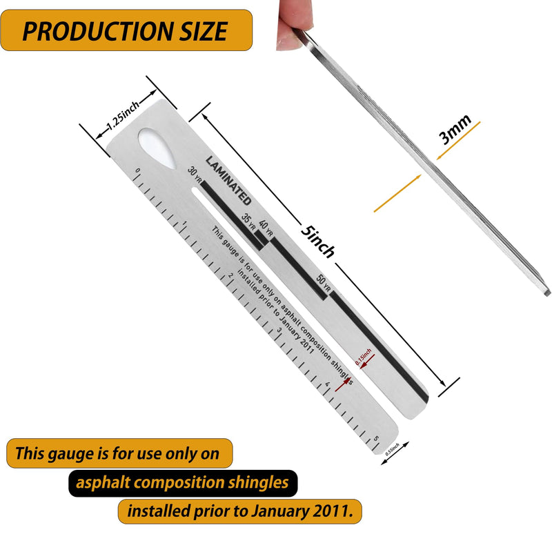 Upgraded 4/09 Shingle Gauge, Roof Pitch Gauge, Stainless Steel Measuring Tool for Roof Shingle