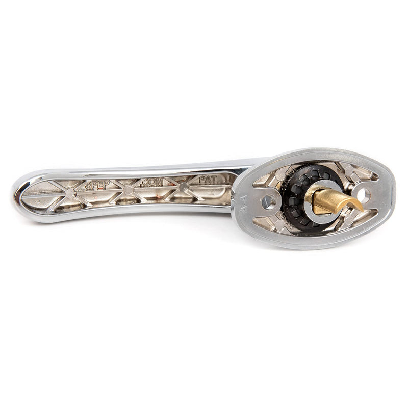 Oswald Supply L Handle and Latch Set, Chrome Locking ADA Approved with V- Spindle, Round Bolt/Plunger Latch, Midland Style with Keys and Hardware for Trash Chute and Linen Chute Doors ADA Compliant L-Handle