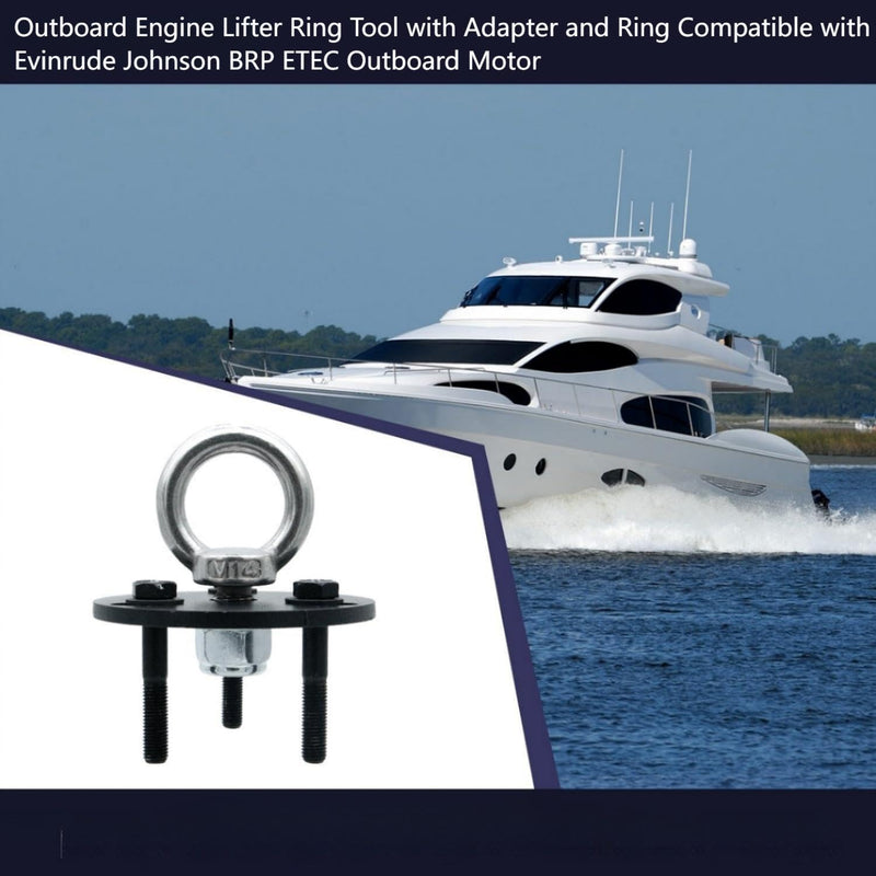 Outboard Engine Lifter Ring Tool with Adapter and Ring Compatible with Evinrude Johnson BRP ETEC Outboard Motor