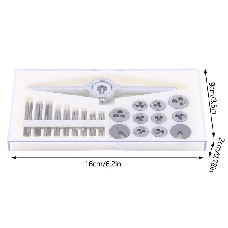 30 Pcs Set Tap and Die Set Metric, Tap Dies Set Hand Tools Kit with Adjustable Wrench M1 M1.1 M1.2 M1.4 M1.6, M1.8 M2.0 M2.2 M2.5