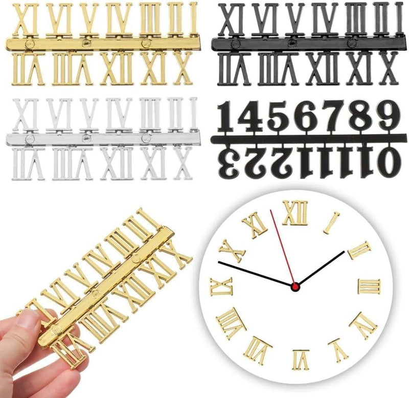 1 Set Black Clock Numerals Kit Clock Parts Digital Clock Numbers Roman Numerals Arabic Number for Replacement Repairing Clock Arabic Numerals Tools Home Improvement - NewNest Australia