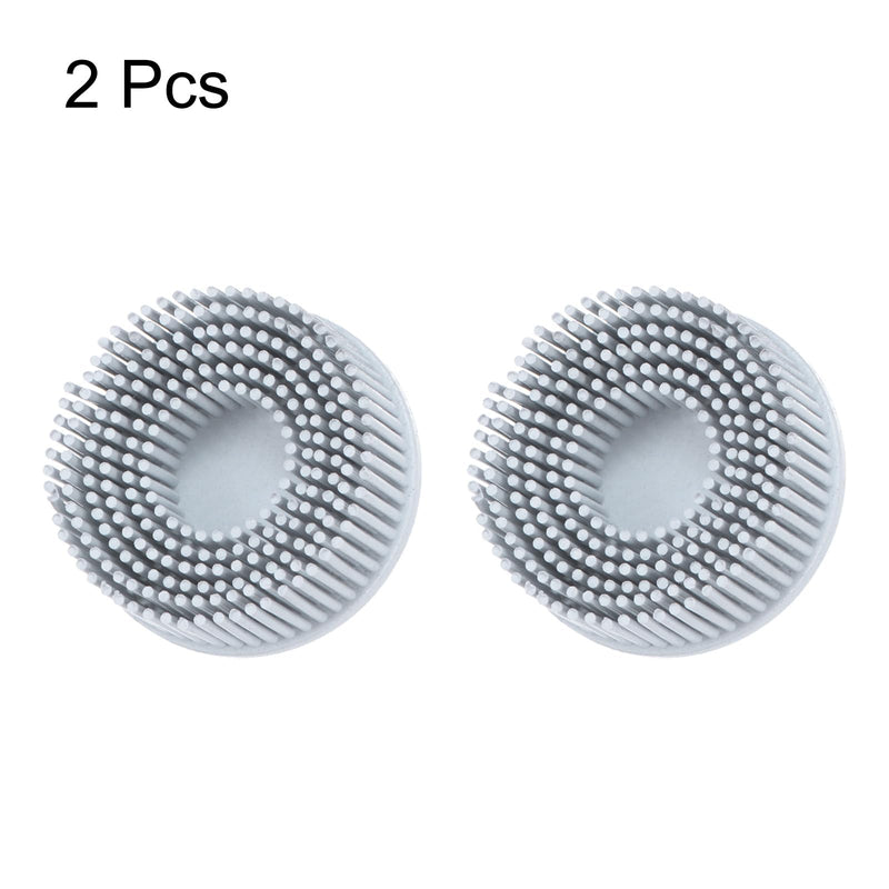 HARFINGTON 2pcs Bristle Disc 2" 120 Grit Abrasive Brush Deburring Electric Disc Brush with Quick Change Roll Lock Abrasive Coating Removal Disc for Metal, White
