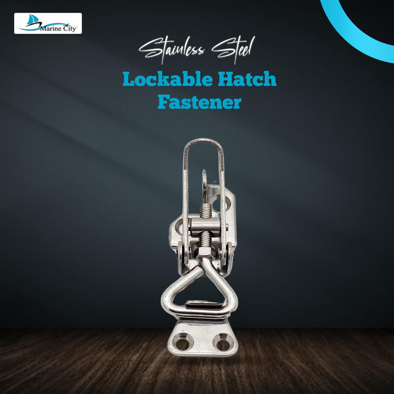 MARINE CITY Lockable Hatch Fastener, 304 Stainless Steel, Adjustable Length, Corrosion-Resistant, Compact Design,Ideal for Boats, Yachts, and RVs Small