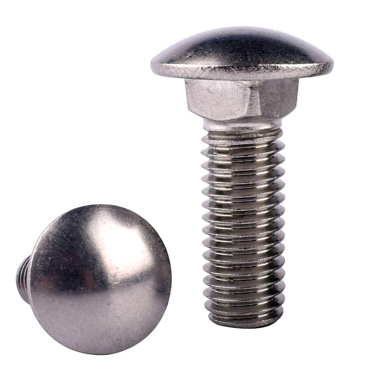 1/4-20 x 1/2" Carriage Bolts Screws, Round Head Square Neck, 304 Stainless Steel 18-8, UNC Coarse Fully Thread, Quantity 20Pcs 1/4-20 x 1/2" (20 Pcs)