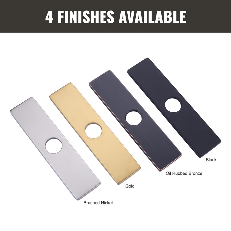 10" Sink Faucet Hole Cover Deck Plate for Bathroom & Kitchen Vanity Sink, Faucet Oil Rubbed Bronze Escutcheon Plate Stainless Steel Outside Faucet Cover Cap Rectangle Mixer Tap Right Angle
