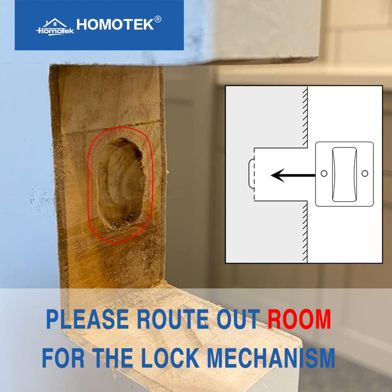 HOMOTEK 4 Pack Privacy Pocket Door Lock Hardware with Pull Pocket & Bi-Fold Door Hardware- Replace Old Or Damaged Sliding Door Locks Quickly and Easily, 2-3/4”x2-1/2”, for 1-3/8” Thickness Door, Black