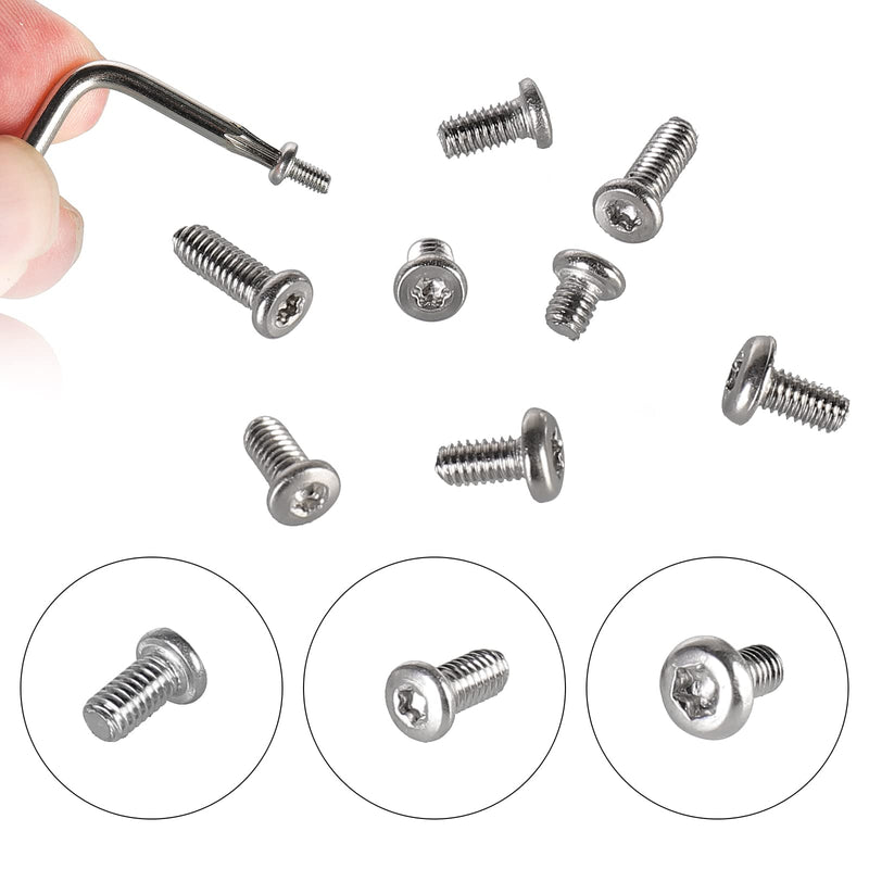 100pcs Pocket blade knife handle screws,Knife Pocket Clip Screw,Tactical Survival Knife Screw,EDC folding knives hilt fasteners,shaft pivot pin rivets,M2.5 Machine Screws,Stainless Steel,4 Type