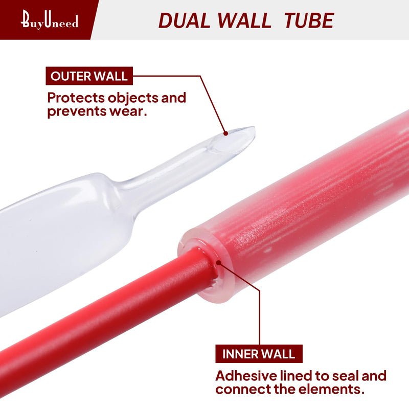 Clear Heat Shrink Tubing 4:1 Adhesive Glue Lined Marine Grade Waterproof Seal Wire Shrink Wrap Tube Dual Wall Insulation (1/4"-18Feet) 1/4"-18Feet