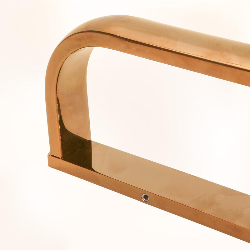 Rose Gold Hand Towel Bar Holder – Wall Mounted Towel Rack, Under Cabinet Kitchen Rust Proof Brushed Brass Bar, European-Style Polished Decor Bathroom Hardware Accessory (Copper, 1 Pack)