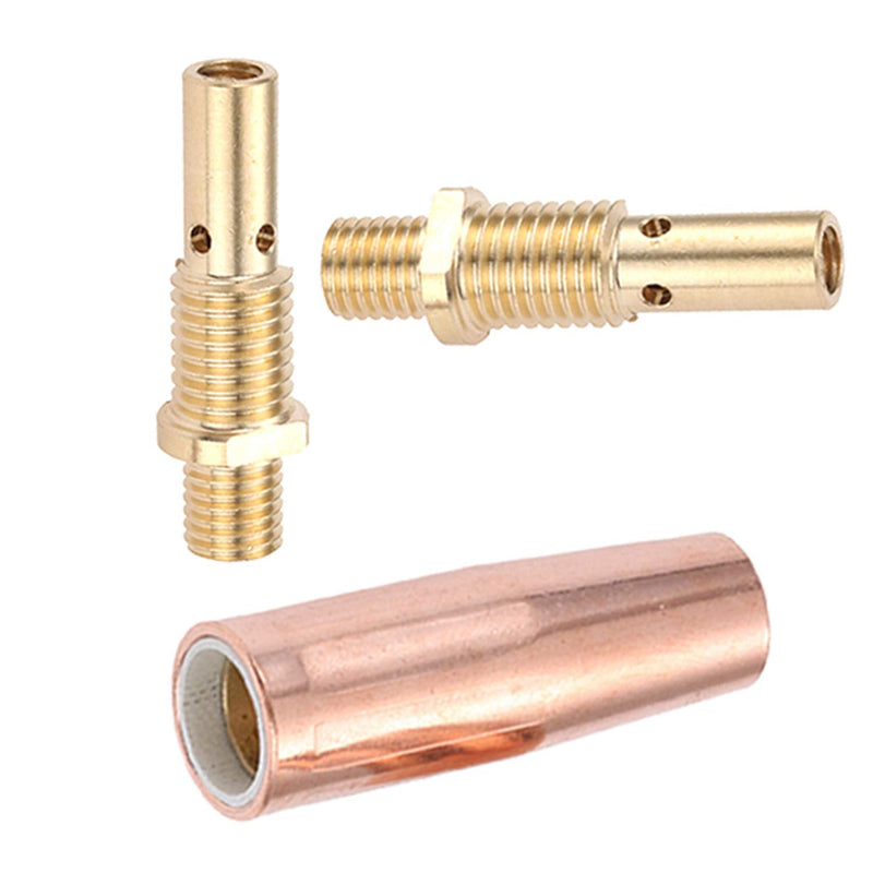 MIG Welding Gun Kit .035" Tip Nozzle Diffuser Fit for 100L Tweco Mini#1 Include (Contact Tips 11-35 0.035", Gas Nozzles 21-50 1/2", 35-50 Welding Diffuser) 40Pcs