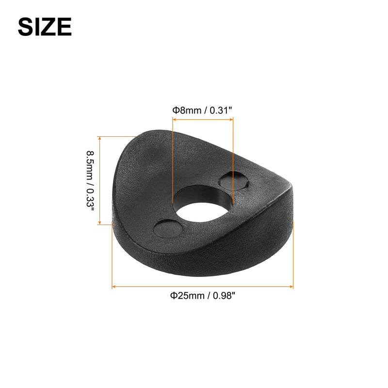 uxcell 10Pcs 8 x 25 x 3mm Plastic Round Washers, Spring Deck Washers, Concave Washer Spacer Hardware Machine Fastener for Secure Fixing and Assembly, Black 10
