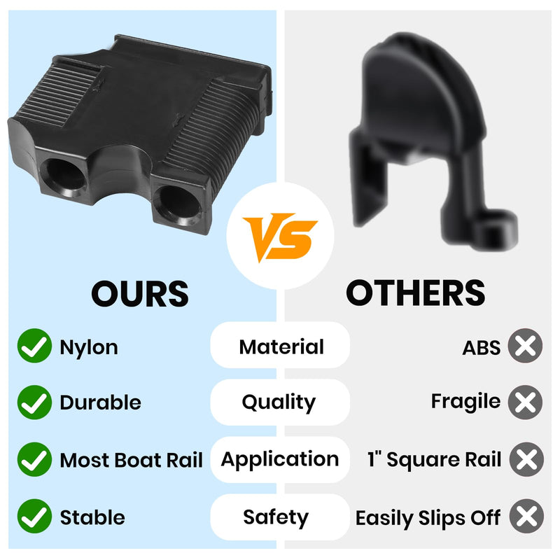 2 Pack Boat Fender Hanger with Quick Release, Boat Fender Adjuster for Rail and Cleat, Easy Height Adjustment Boat Bumper Hanger Clips, Heavy Duty Fender Line Holder for Docking Accessories Black