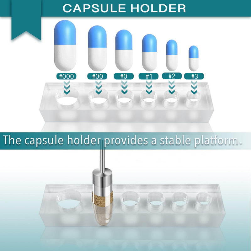 11 Pcs Versatile Easy Capsule Filling Tool Kit for Gel Capsules Empty - Efficient Pill Filling Tool Kit with Micro Funnel, Capsule Holder and Herb Tamper - Gel Capsules Size #000 00 0 1 2 3