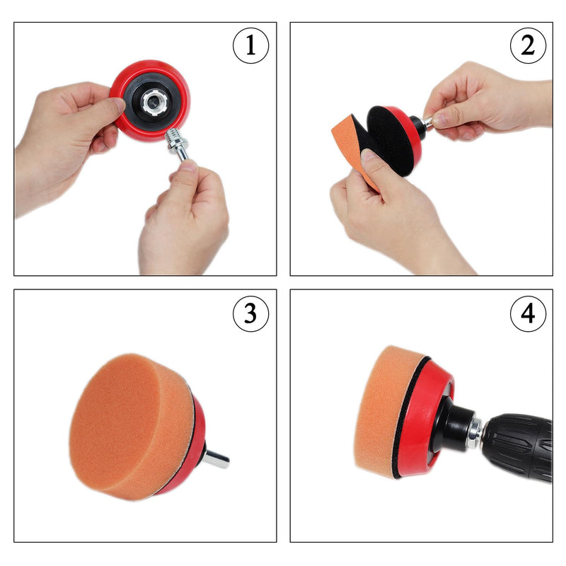 Car Foam Polishing Buffing Kit, Polishing Buffing Pads, Wool Pads, Polishing & Buffing Wheels,for Headlights & Body Foam Wax & Buffer Kits (44) 44