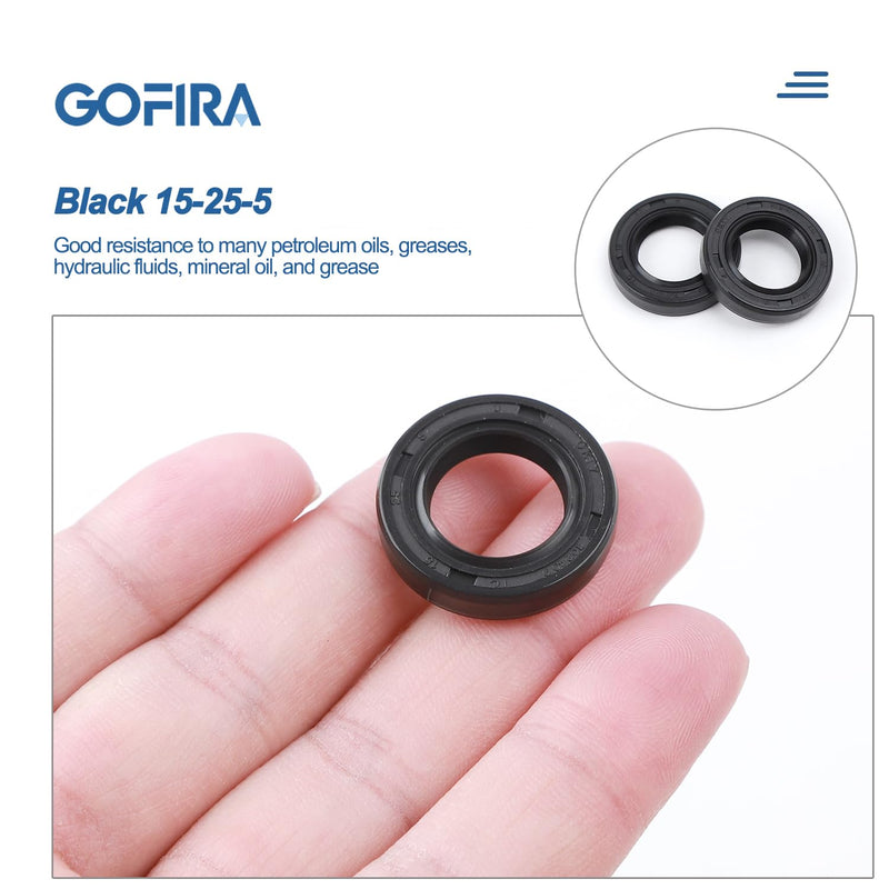 2Pcs Oil Seal 15mm x 25mm x 5mm in High-Concentration Nitrile Rubber Material Double Lip with Spring for CFmoto Cforce Zfore Ufore 500 600 800 950 1000 OEM Parts Number:0180-065002 15 x 25 x 5 2Pcs
