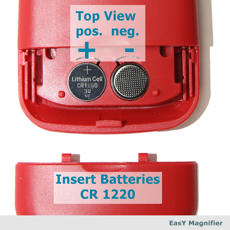 EasY Magnifier Small Pocket Magnifying Glass 3.0X with LED Light for Reading; Lighted Hand Held Coin Loupe; Mini Magnify Lens; Gifts for Seniors Sedona Red
