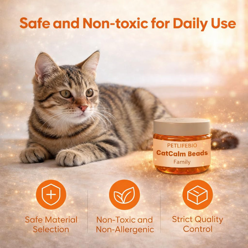 Diffuser to Calm Cats, Cat Calm Beads Family, Cat Calming Diffuser Gel Non Plug in, 3 Pack Cat Anxiety Relief, Lasting 2 Months, Downtime More Peaceful for Pets and Owners Alike. (3pc) 3pc