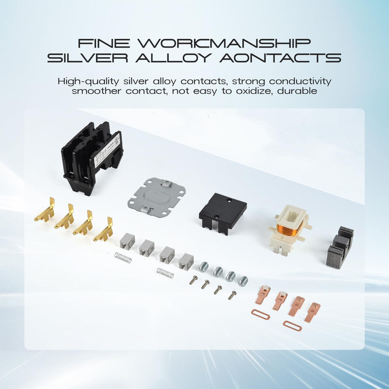 HVAC Contactor Air Conditioner Contactor 2 Pole 30 Amp 24V Coil Compatible with Condenser,Compressor,Air Conditioner,Refrigeration Systems,Heat Pump 2P 30A 24V