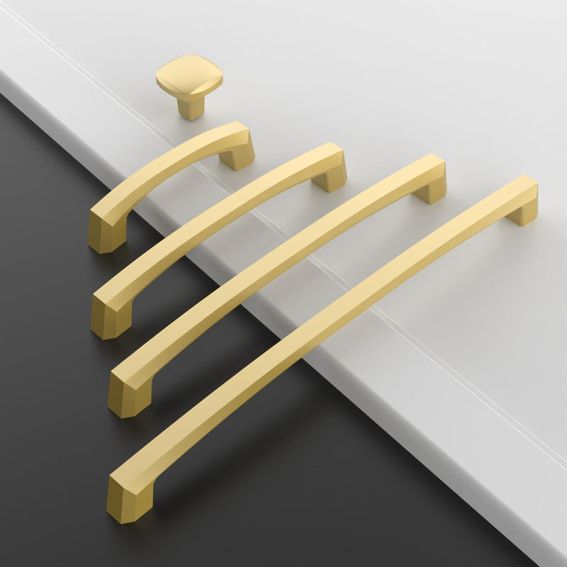 10 Pack 7"(177mm) Gold Cabinet Pulls Kitchen Cabinet Handles Gold Drawer Pulls Cupboard Hardware for Cabinets CK0048 Matte Gold 7" Hole Center 10