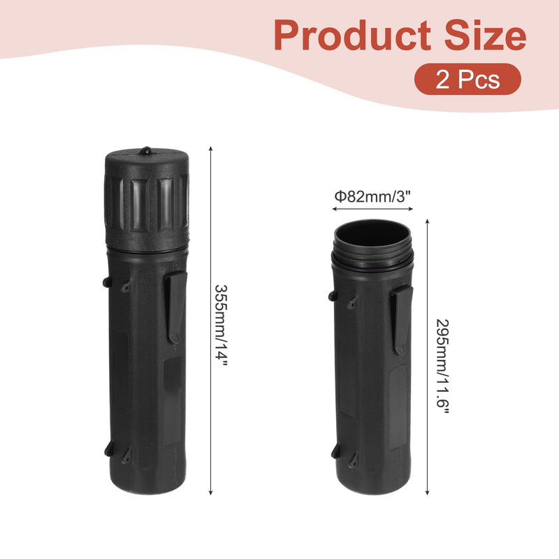 MECCANIXITY 2pcs Welding Rod Storage Tube, 14 Inch Tungsten Electrode Holder Container Airproof Waterproof 4.5kg Capacity, Black