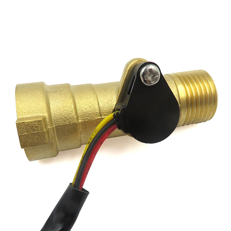 G1/2" Water Flow Sensor Thread Male to Female Brass Switch Hall Effect Liquid Flowmeter Fluidmeter Counter BSP 1-30L/Min（66 mm in Total Length） G1/2" Male to Female 66 mm