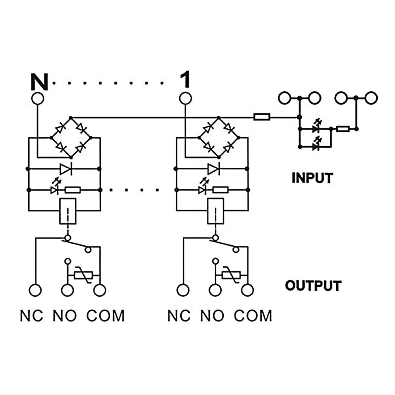 Relay Board, 8 Channel 1 SPDT DIN Rail Mount 24V DC/AC Relay, Interface Board