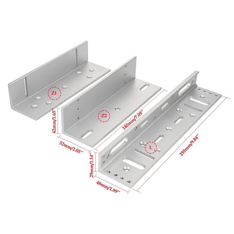 Z and L Bracket for 280KG 600LBS Holding Force Electromagnet Lock Single Door Access Control Electric Magnetic Door Lock