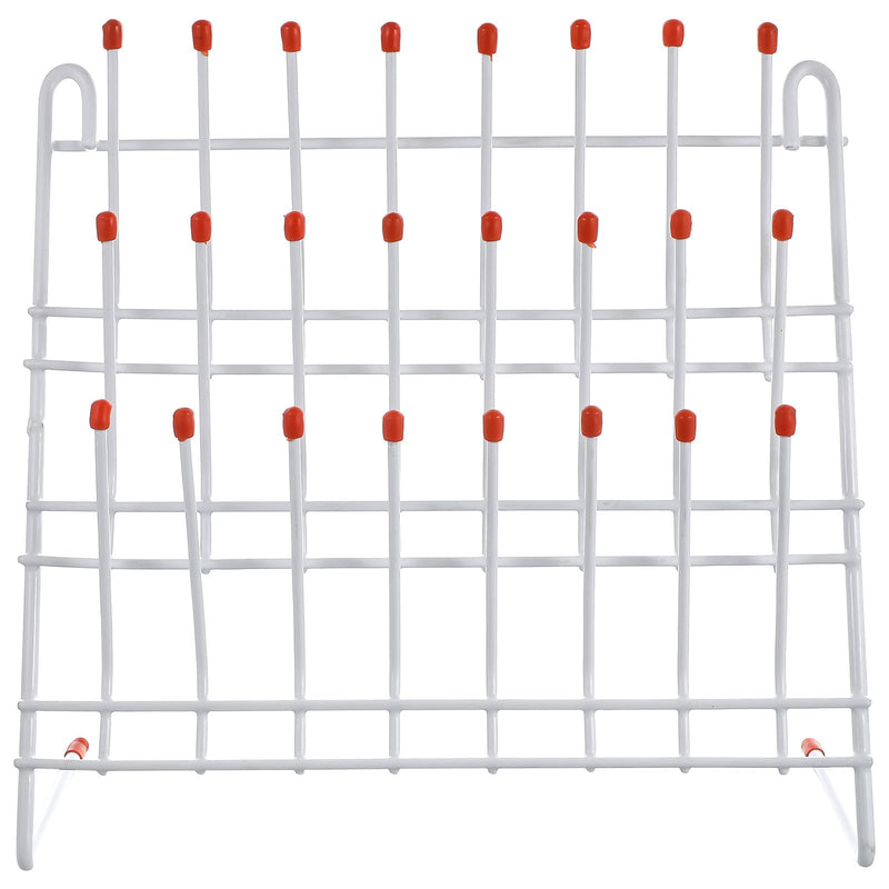 Laboratory Beaker Drying Rack 24-Position Test Tube Draining Holder 11.81X11.81X4.52 Inch Lab Glassware Organizer for Scientific and Industrial Use White 30.00X30.00X11.50CM