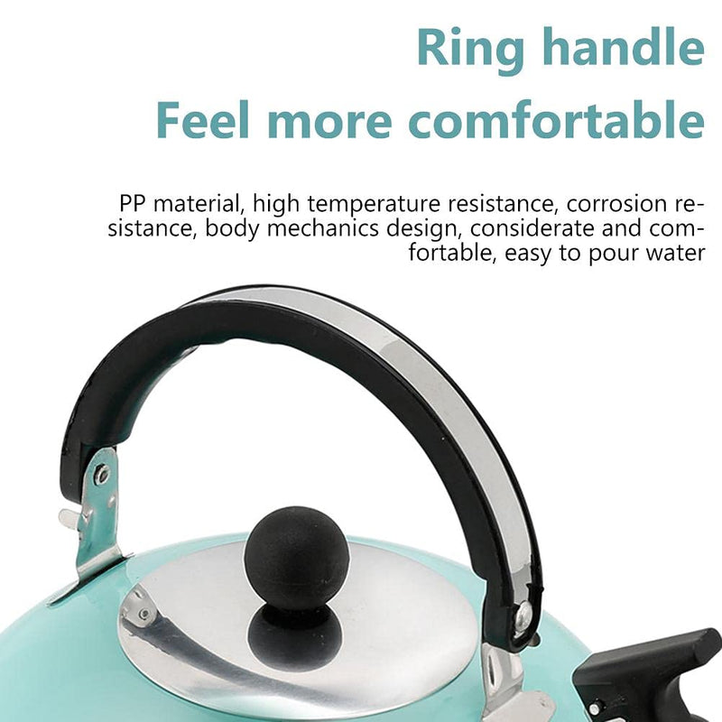 3L Tea Kettle, Stainless Steel Whistles Camping Bottle, Lightweight Teapot Camping Trips Hiking Cooking Grilling (Sky Blue)