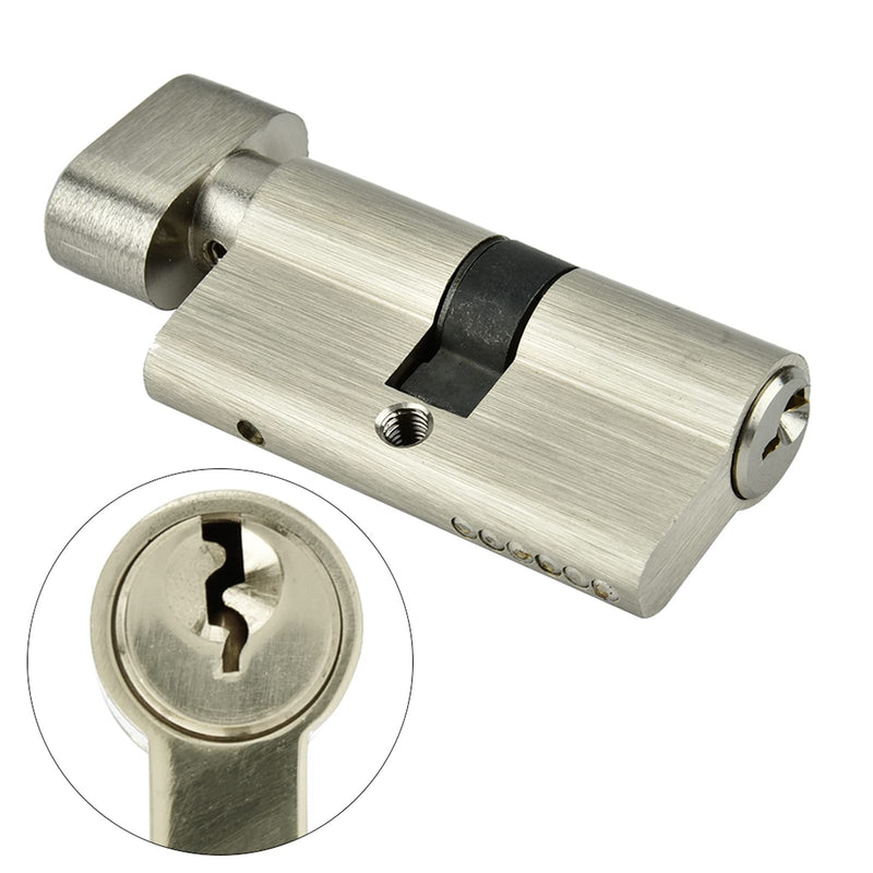 Lock Cylinder Single Open Lock Solid Copper Lock Cylinder, Anti Theft Cylinder with 3 Keys, Bedroom Bathroom Kit for Wooden Aluminum Doors Proof Lock (L=60mm (30/30))