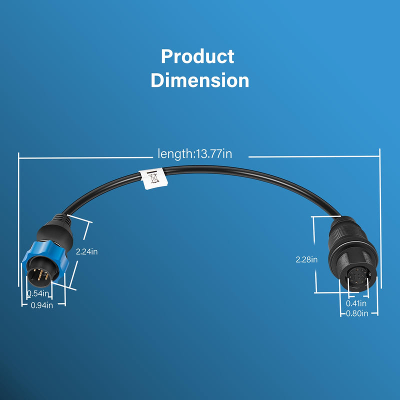 Upgrade MKR-DSC-10 1852077 DSC Adapter Cable for Lowrance 7-pin Fish Finders, for Minn Kota Motor Built-in Dual Spectrum Chirp Transducer Compatible with 2D Sonar