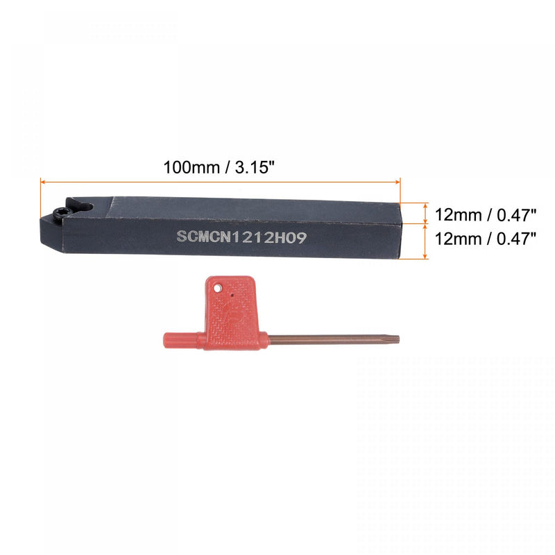 uxcell Indexable CNC Lathe Turning Tool Holder, 40° SCMCN1212H09-80 15/32" Shank 40CrMo-42CrMo Steel Carbide Turning Tool Holder for Turning Grooving Threading