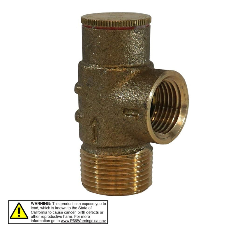 Merrill MFG PRVNL75100 3/4" Lead-Free Brass Pressure Relief Valve, 100 PSI Cold Water Safety Valve for Well Tank, Pump & Plumbing Systems, 3/4" NPT No-Lead Water System Protection Valve